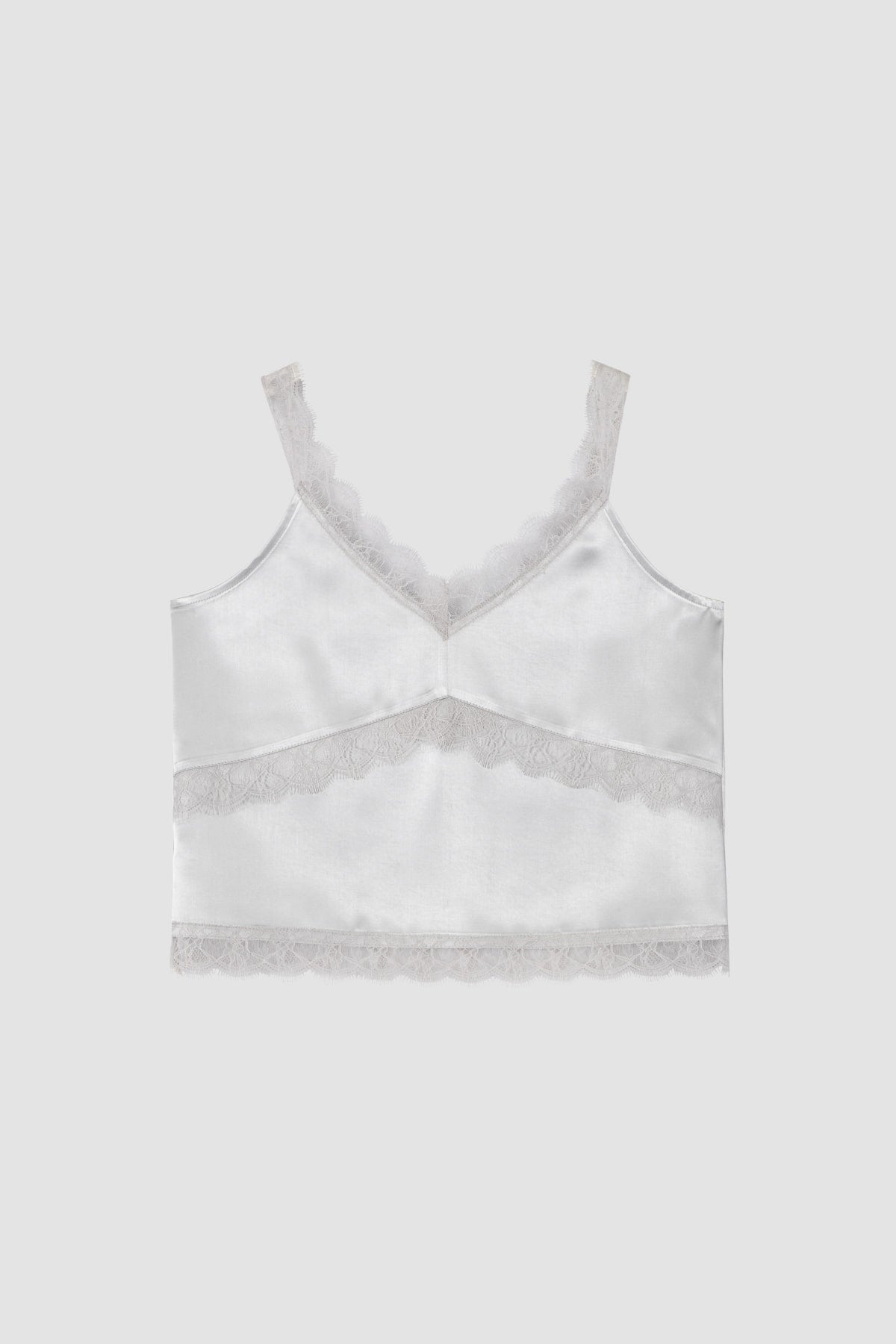 【overdue flair】LACE SATIN SLEEVELESS - 2 colors