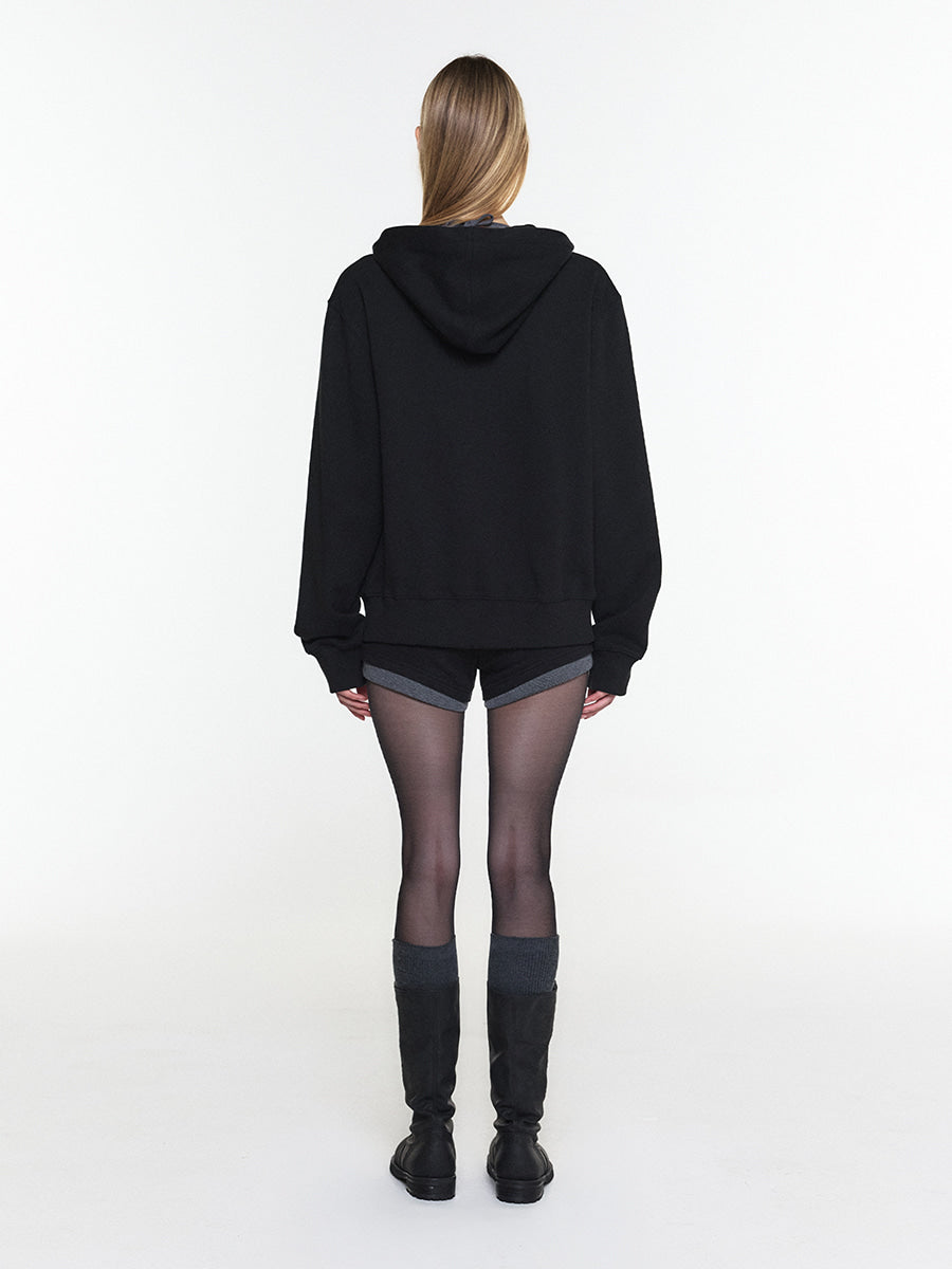 【3hreeto8ighty】EYELET POCKET HOODIE ZIP-UP - 2 colors