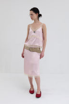 【overdue flair】 LACE SATIN MIDI SKIRT - 2 colors