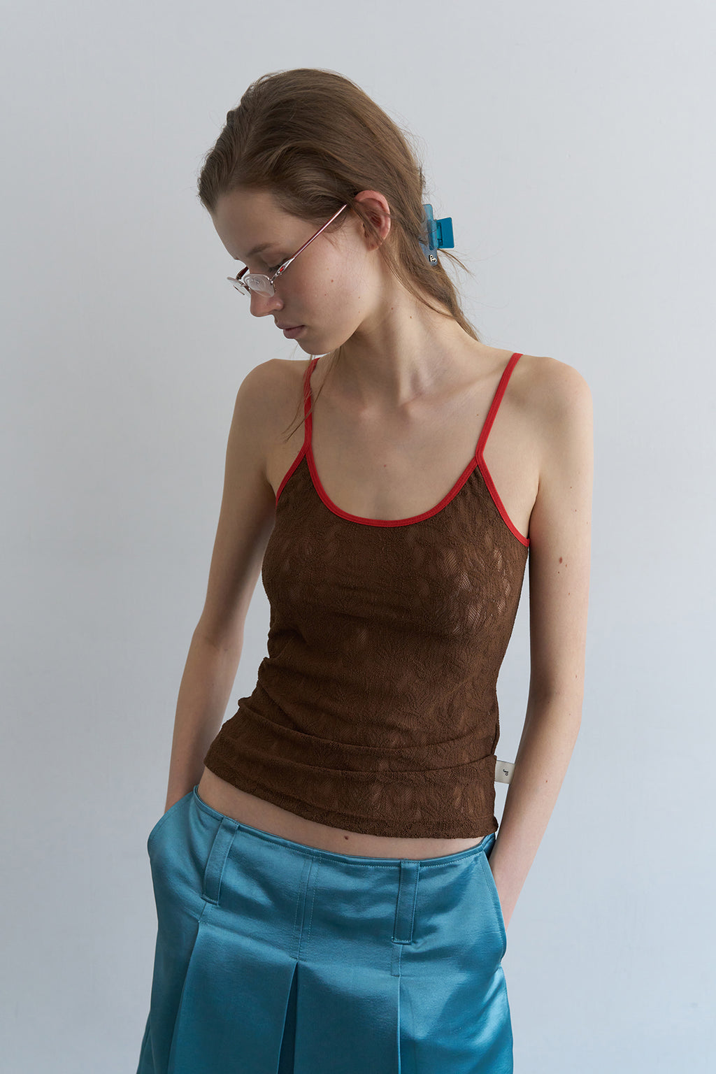【overdue flair】TEXTURE COMBI SLEEVELESS - 2 colors