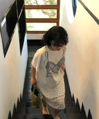 【3hreeto8ighty】SNAP CORSET GRAPHIC T-SHIRT - 2 colors