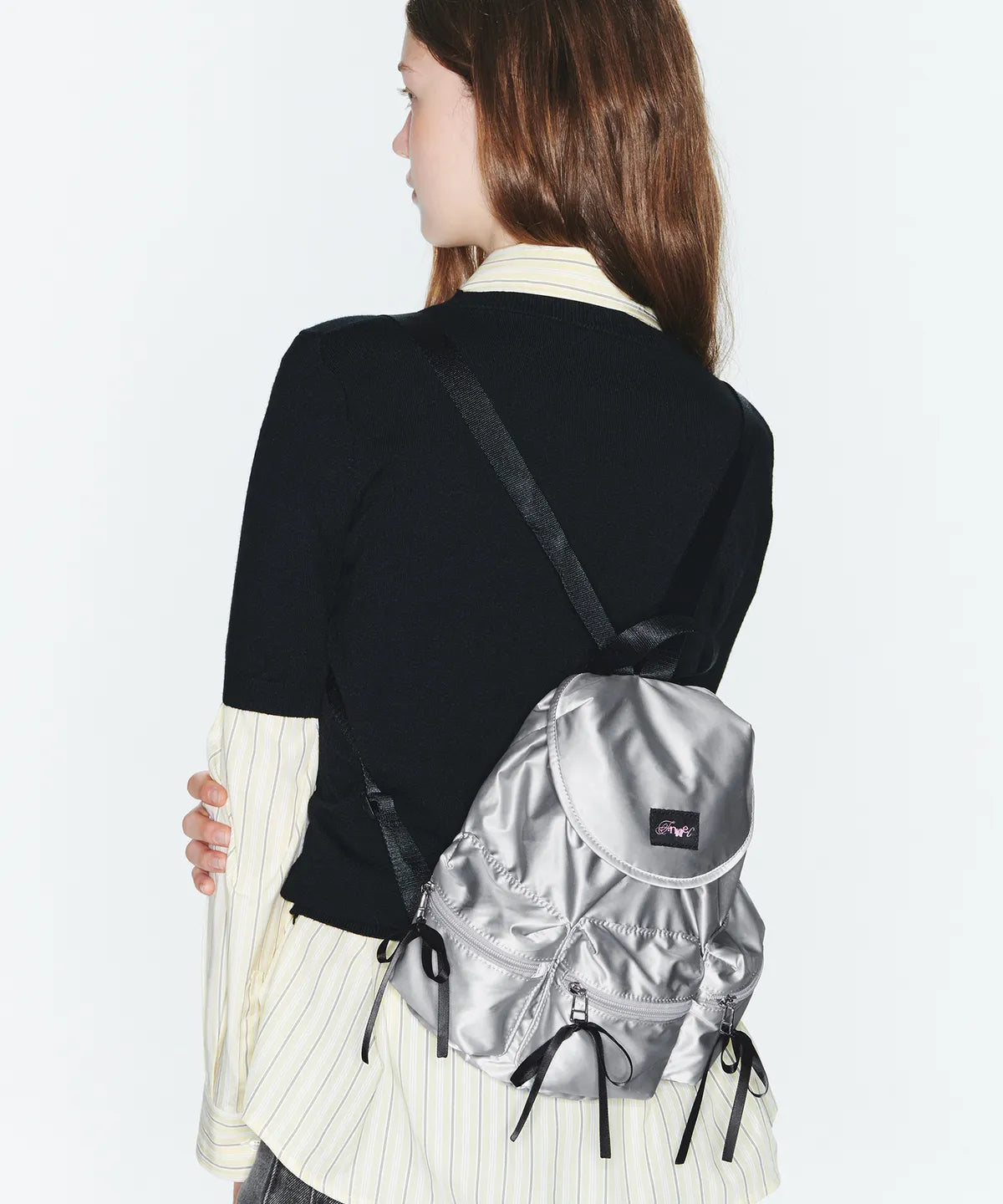 【fennec】BERRY POCKET BACKPACK [ SLIVER / BLACK ]