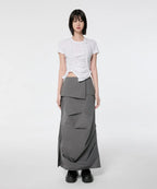 【Flare up】Handmade Twisted T-Shirt [White / Charcoal / Black]