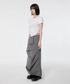 【Flare up】Handmade Twisted T-Shirt [White / Charcoal / Black]