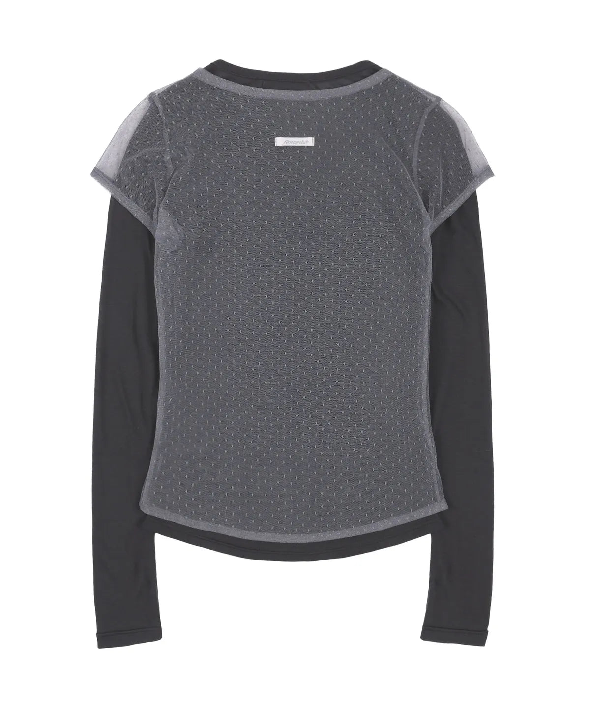 【Fancy Club】3-WAY DOT LAYERED LONG SLEEVE [Beige / Gray]