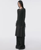 【Flare up】Layered Lace Frill Long Sleeve - 3 colors