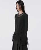 【Flare up】Layered Lace Frill Long Sleeve - 3 colors