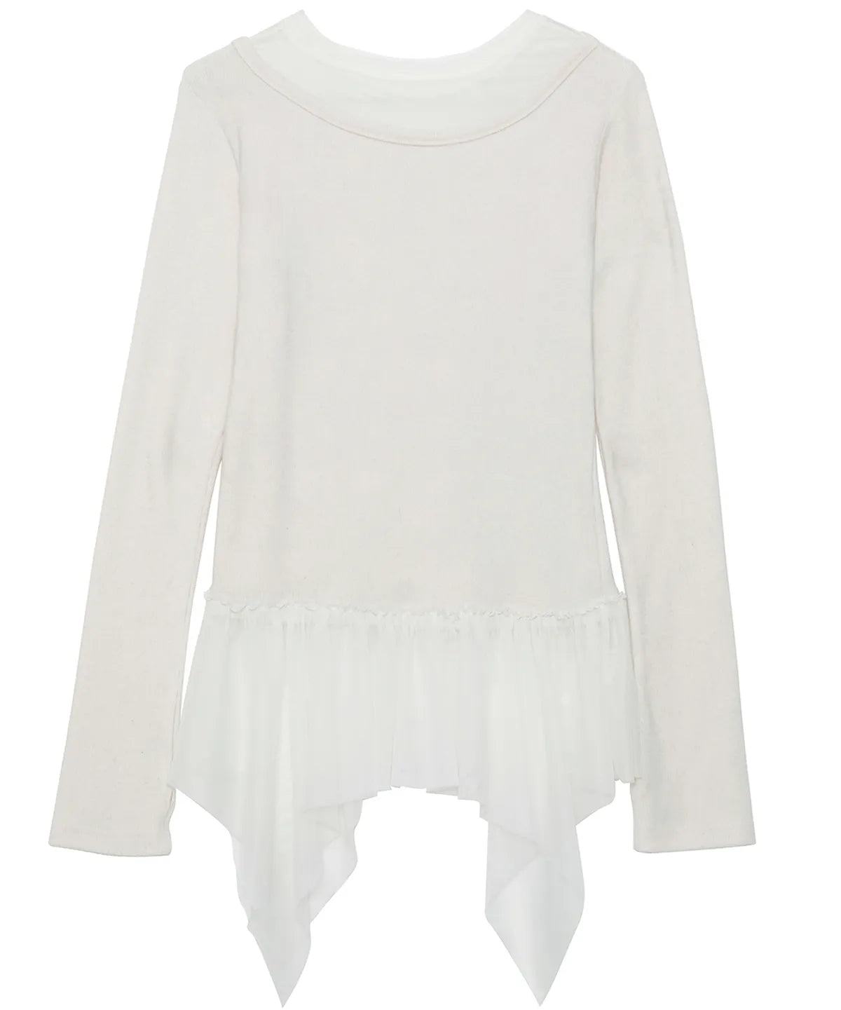 【Flare up】Layered Lace Frill Long Sleeve - 3 colors