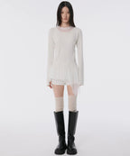 【Flare up】Layered Lace Frill Long Sleeve - 3 colors