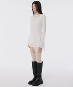 【Flare up】Layered Lace Frill Long Sleeve - 3 colors