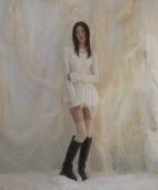 【Flare up】Layered Lace Frill Long Sleeve - 3 colors
