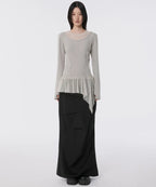 【Flare up】Layered Lace Frill Long Sleeve - 3 colors