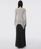 【Flare up】Layered Lace Frill Long Sleeve - 3 colors