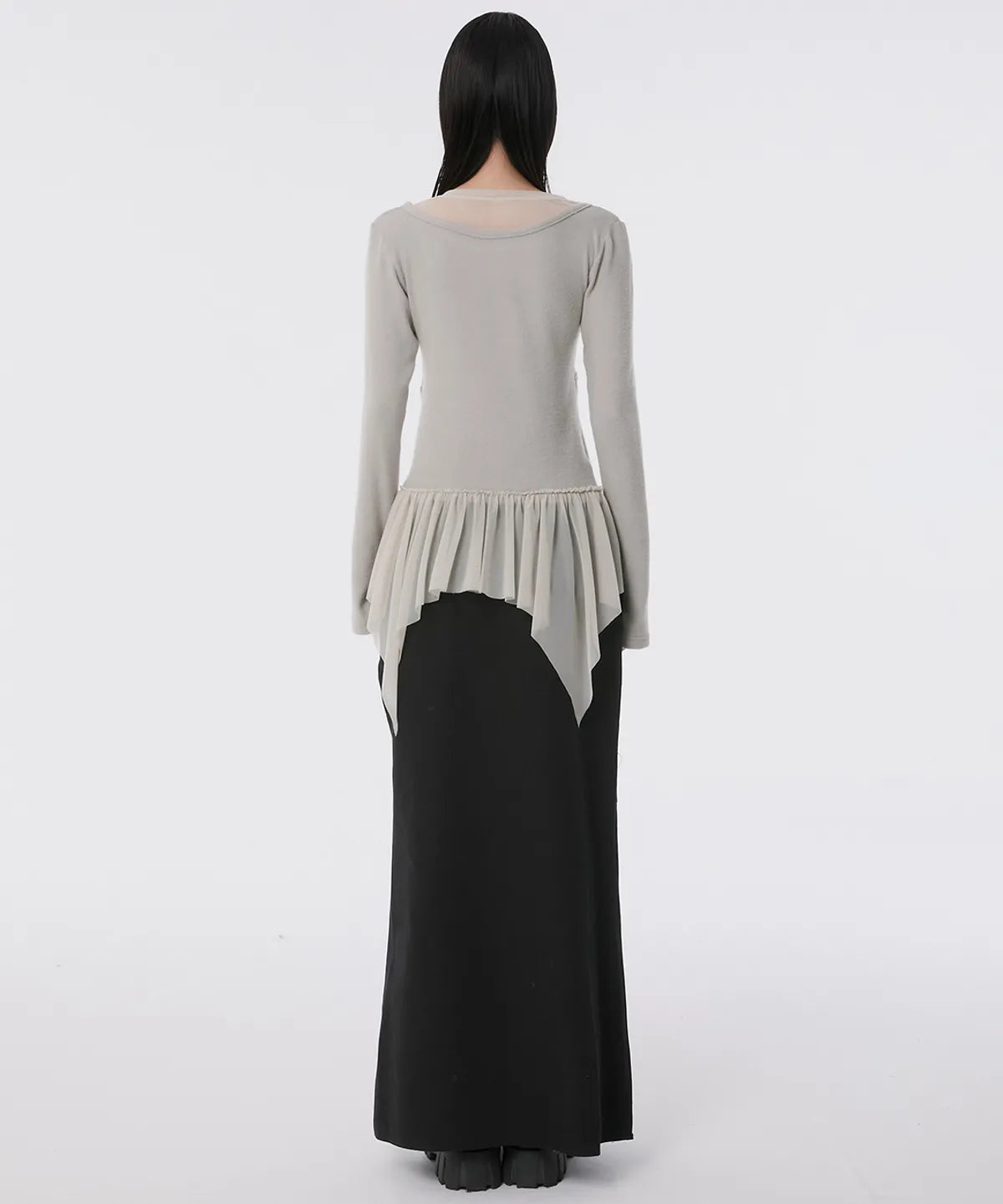 【Flare up】Layered Lace Frill Long Sleeve - 3 colors