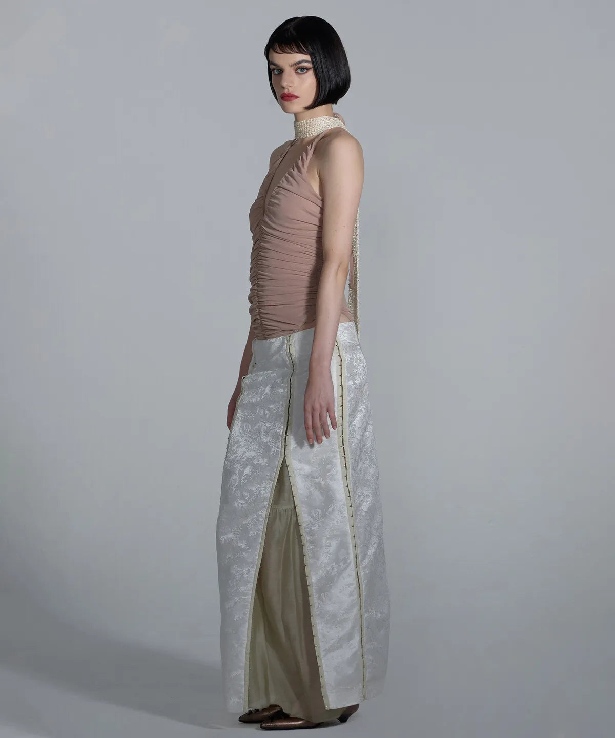 【SCULPTOR】Jacquard Layered Skirt - 2 colors