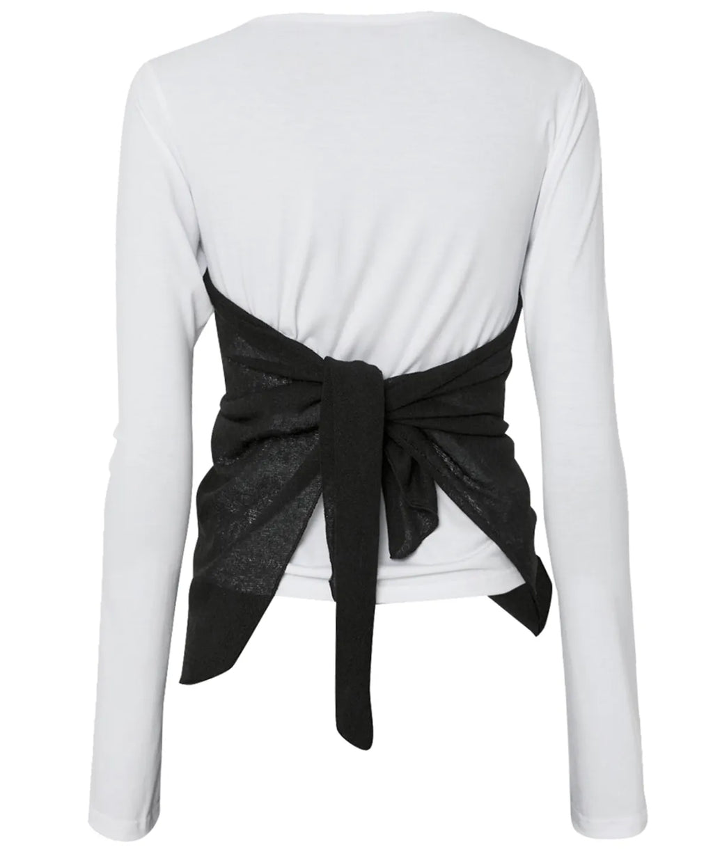 【Flare up】Bustier Layered Long Sleeve - White