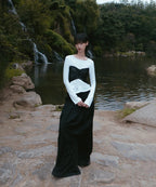 【Flare up】Bustier Layered Long Sleeve - White