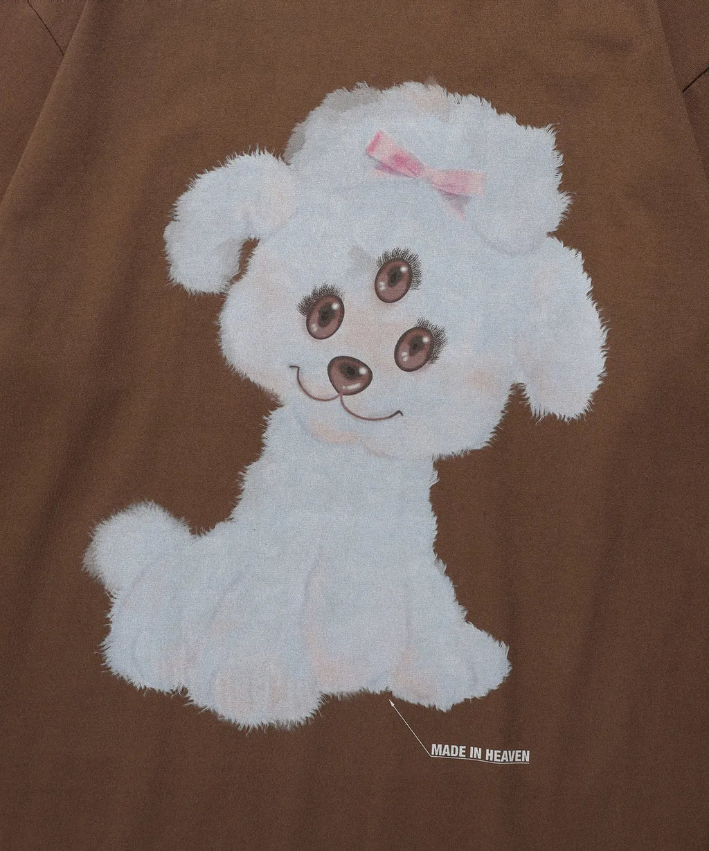 【niceghostclub】3eyes dog big big tee [brown / white]