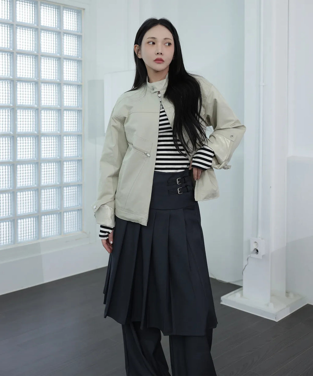 【PLACESTUDIO】兩件式百摺褲裙