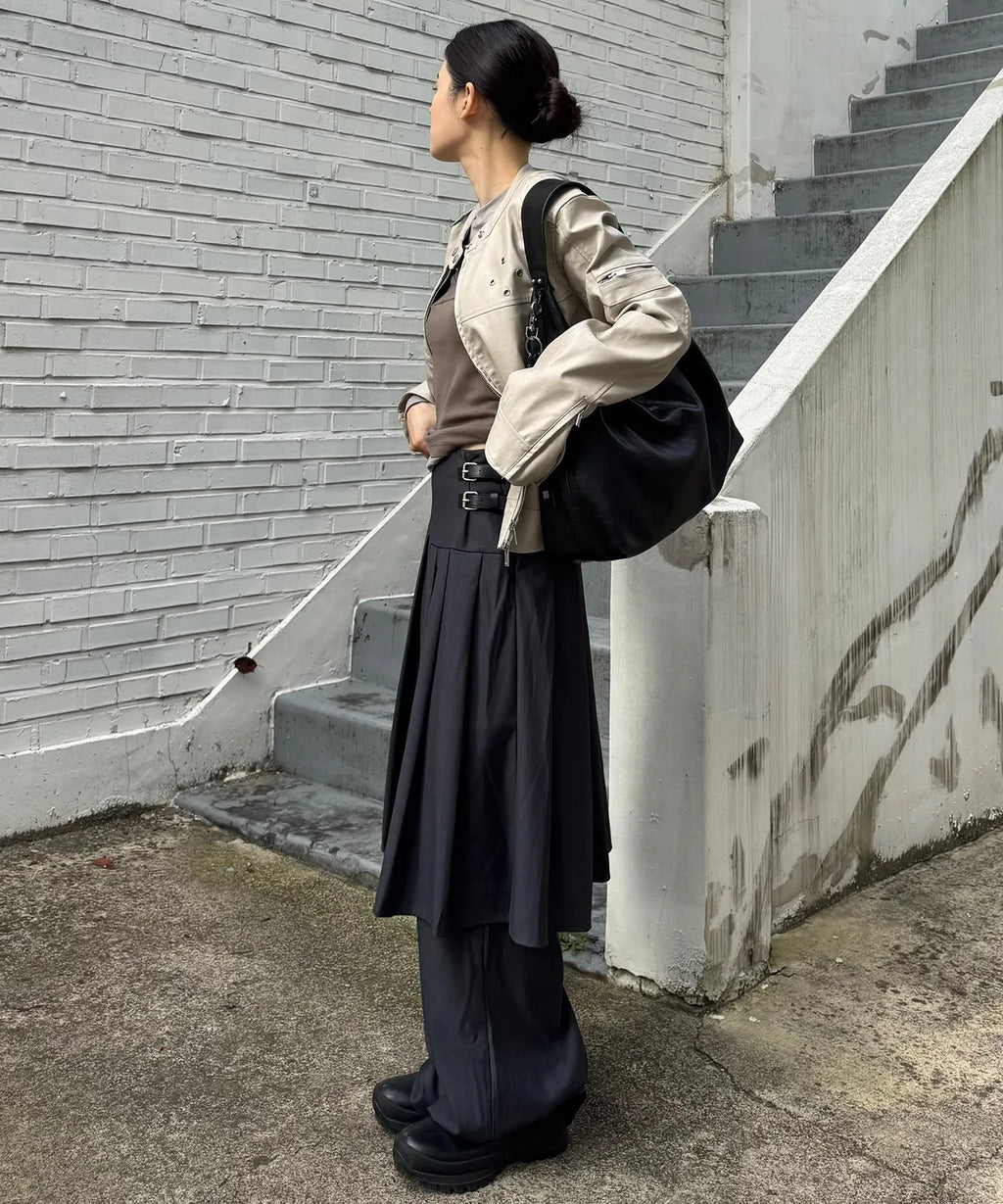 【PLACESTUDIO】兩件式百摺褲裙