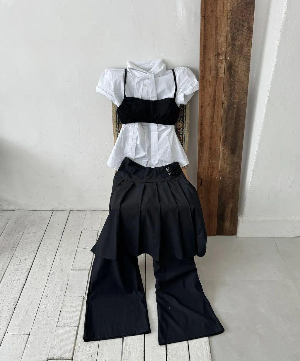 【PLACESTUDIO】兩件式百摺褲裙