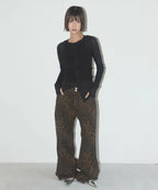 【Fancy Club】3-WAY BUTTON LAYERED LONG SLEEVE [Black / Beige]