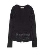 【Fancy Club】3-WAY BUTTON LAYERED LONG SLEEVE [Black / Beige]