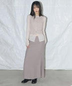 【Fancy Club】3-WAY BUTTON LAYERED LONG SLEEVE [Black / Beige]