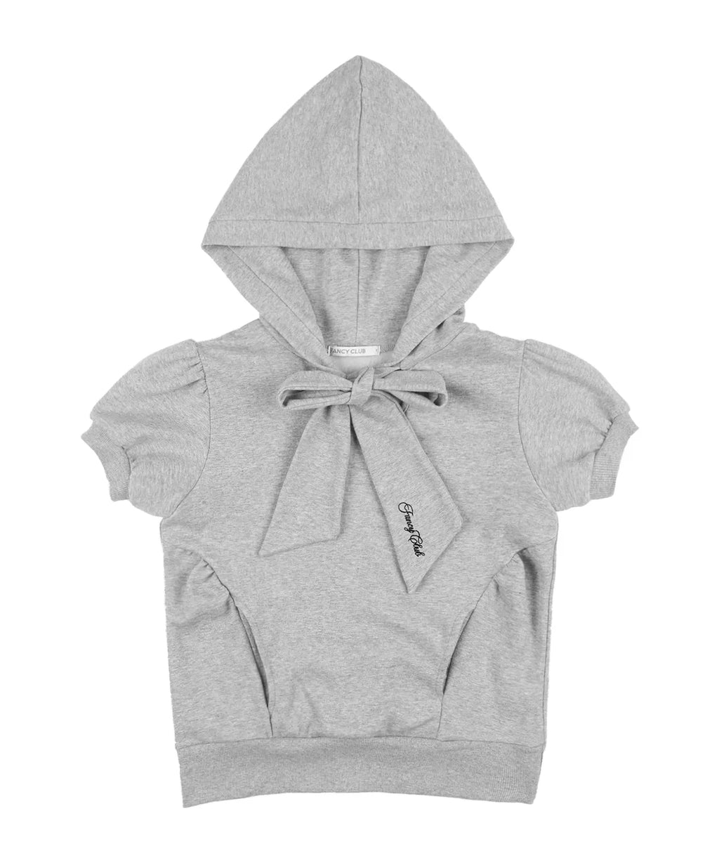 【Fancy Club】PUFF ROUND SCARF HOODIE [Gray]