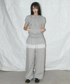 【Fancy Club】PUFF ROUND SCARF HOODIE [Gray]