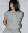 【Fancy Club】PUFF ROUND SCARF HOODIE [Gray]