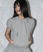 【Fancy Club】PUFF ROUND SCARF HOODIE [Gray]