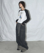 【Fancy Club】STRING DOT ROLL-UP PANTS [Black / Blue]