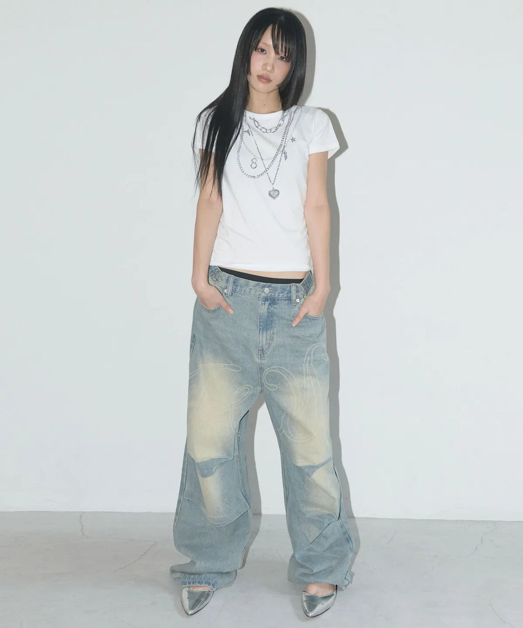 【Fancy Club】 ANGEL VINTAGE WASHING PINTUCK PANTS