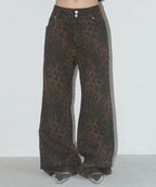 【Fancy Club】LEOPARD BOOTS CUT PANTS
