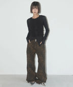 【Fancy Club】LEOPARD BOOTS CUT PANTS