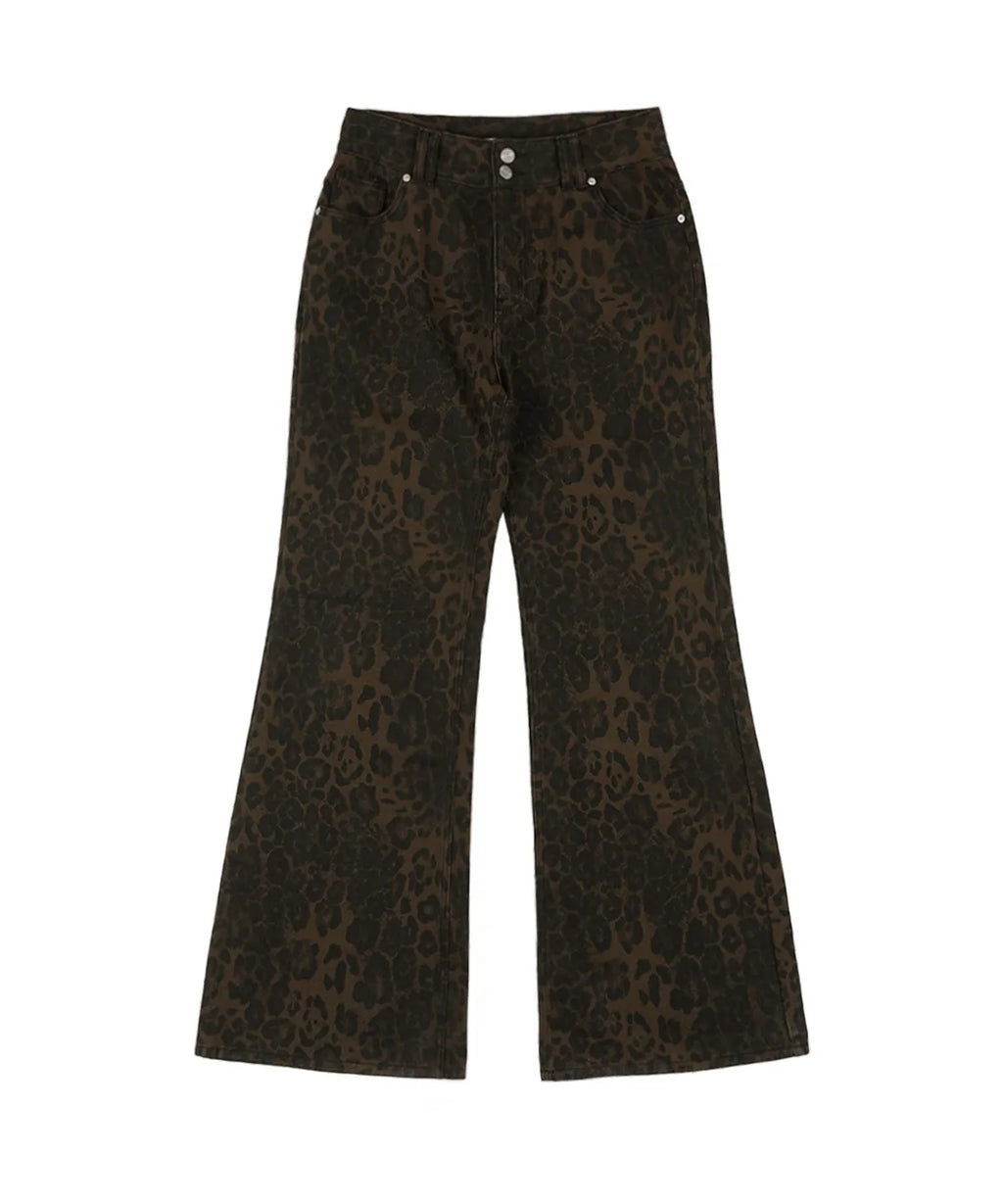 【Fancy Club】LEOPARD BOOTS CUT PANTS