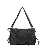 【Fancy Club】BELTED WASHING LEATHER BAG [Black / Gray / Baby Pink]