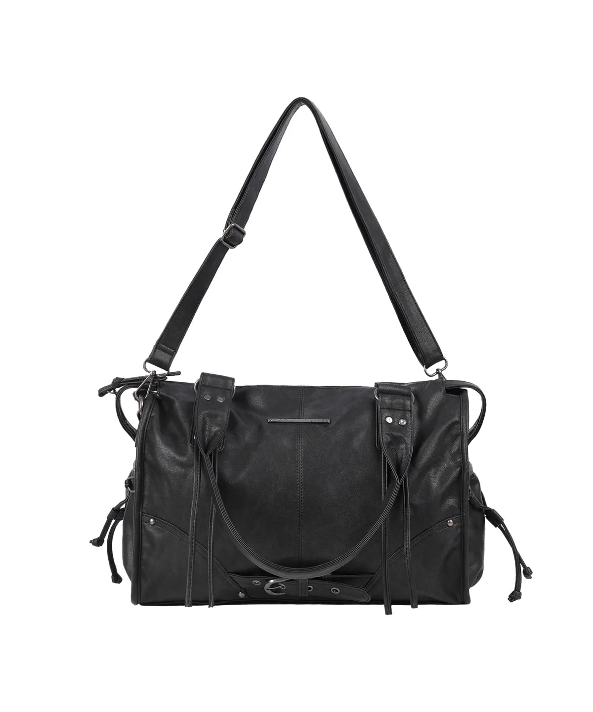【Fancy Club】BELTED WASHING LEATHER BAG [Black / Gray / Baby Pink]