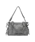 【Fancy Club】BELTED WASHING LEATHER BAG [Black / Gray / Baby Pink]