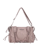 【Fancy Club】BELTED WASHING LEATHER BAG [Black / Gray / Baby Pink]
