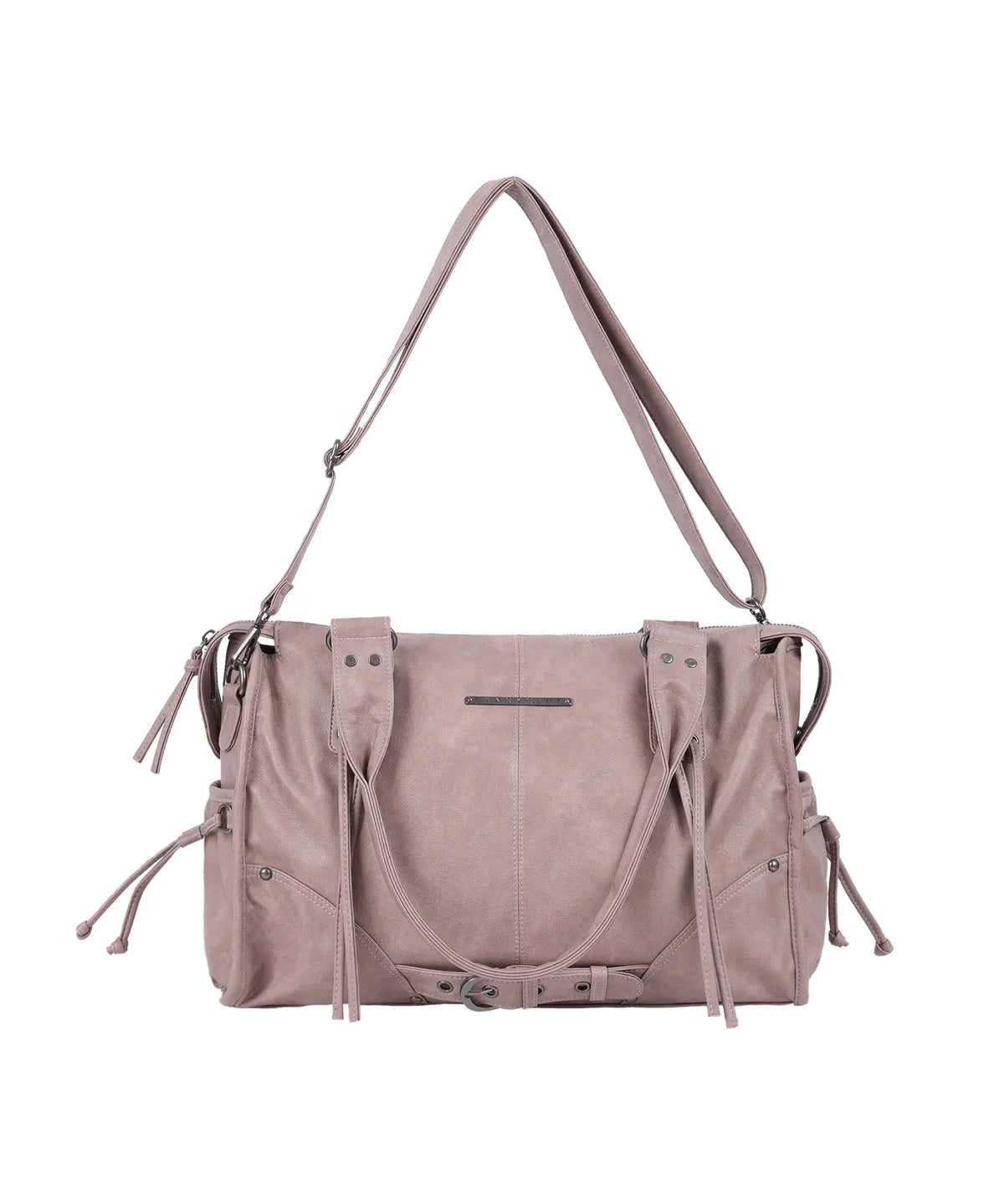 【Fancy Club】BELTED WASHING LEATHER BAG [Black / Gray / Baby Pink]