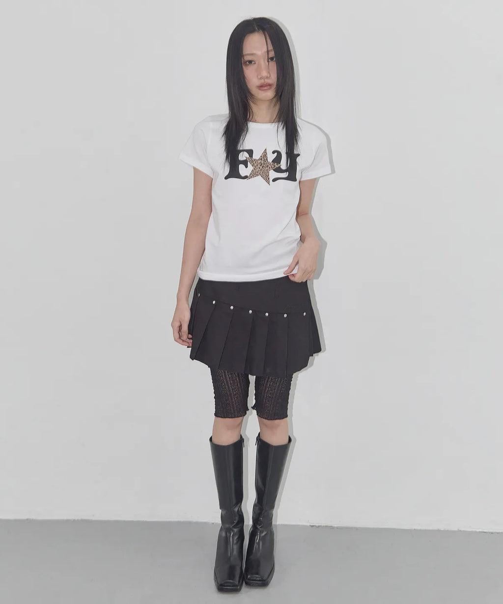 【Fancy Club】FY LEOPARD TEE [White / Red / Black]