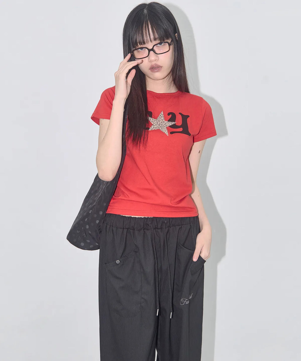 【Fancy Club】FY LEOPARD TEE [White / Red / Black]