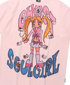 【niceghostclub】[ x soulpusssy cat ] ghostsoulgirl gyaru big big tee [pink/white]