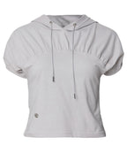 【Flare up】Kaya Shirred Hoodie [Black / Gray]