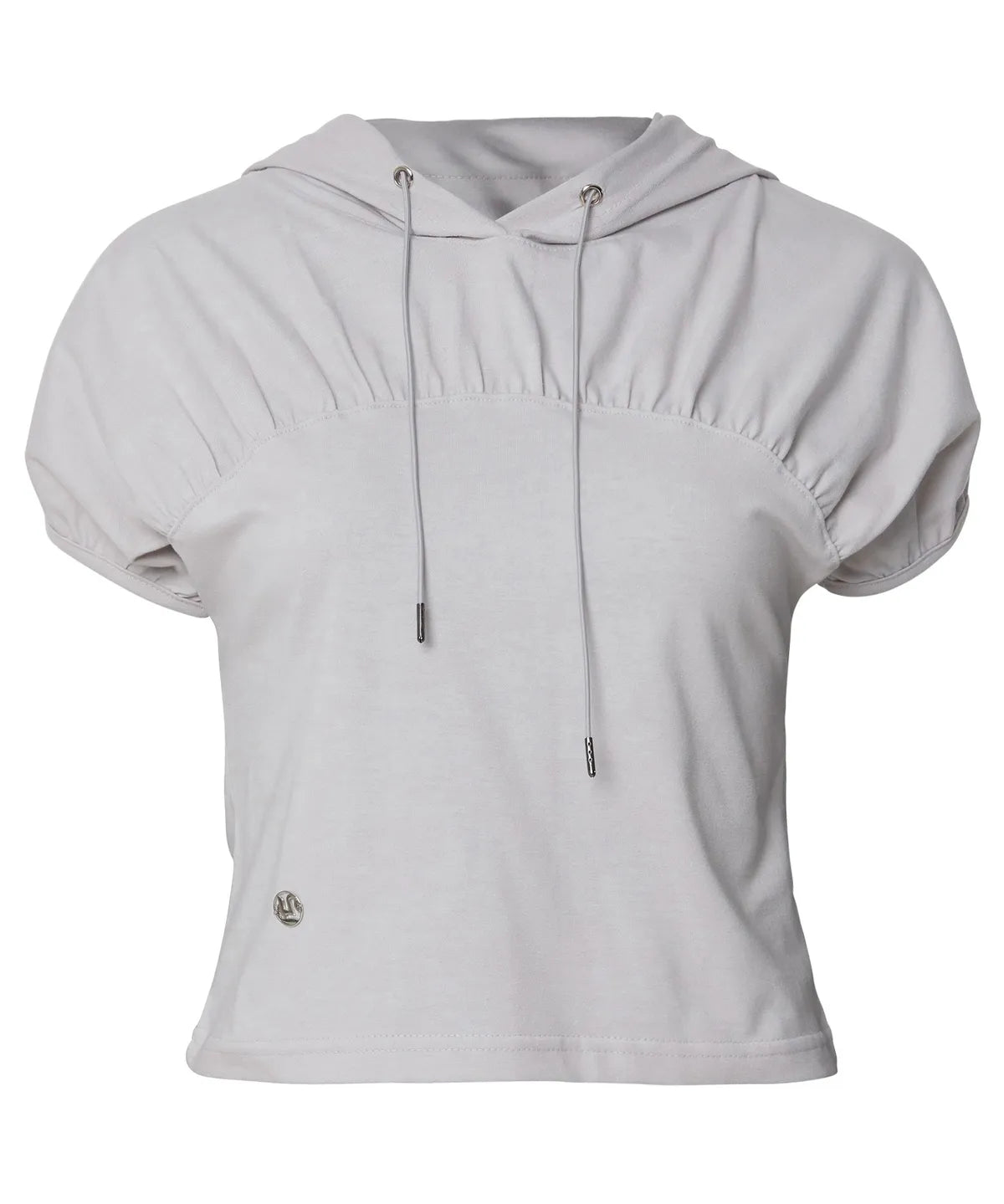 【Flare up】Kaya Shirred Hoodie [Black / Gray]