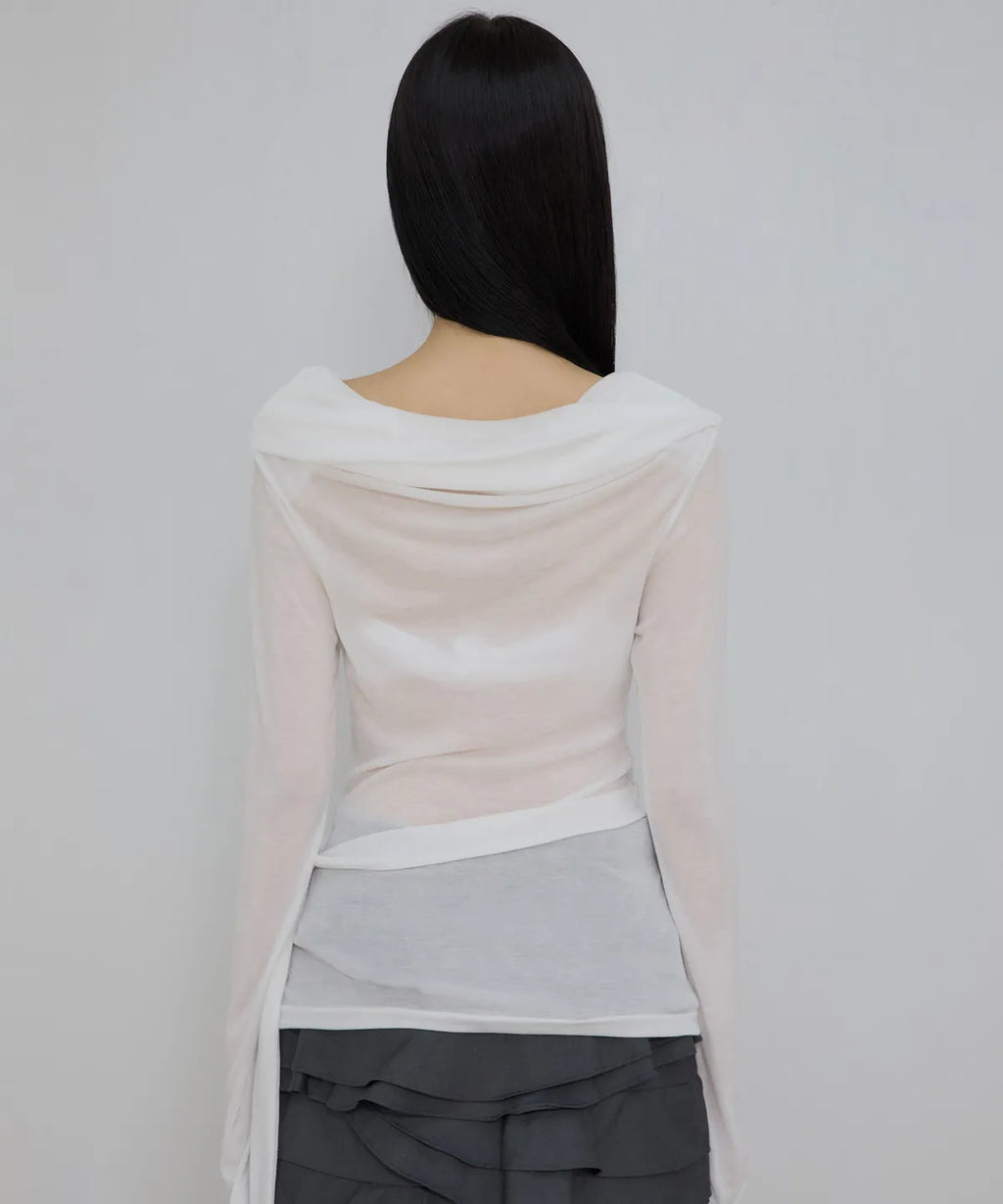 【Flare up】Faye Frill Long Sleeve - White