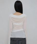 【Flare up】Faye Frill Long Sleeve - White