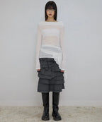 【Flare up】Faye Frill Long Sleeve - White